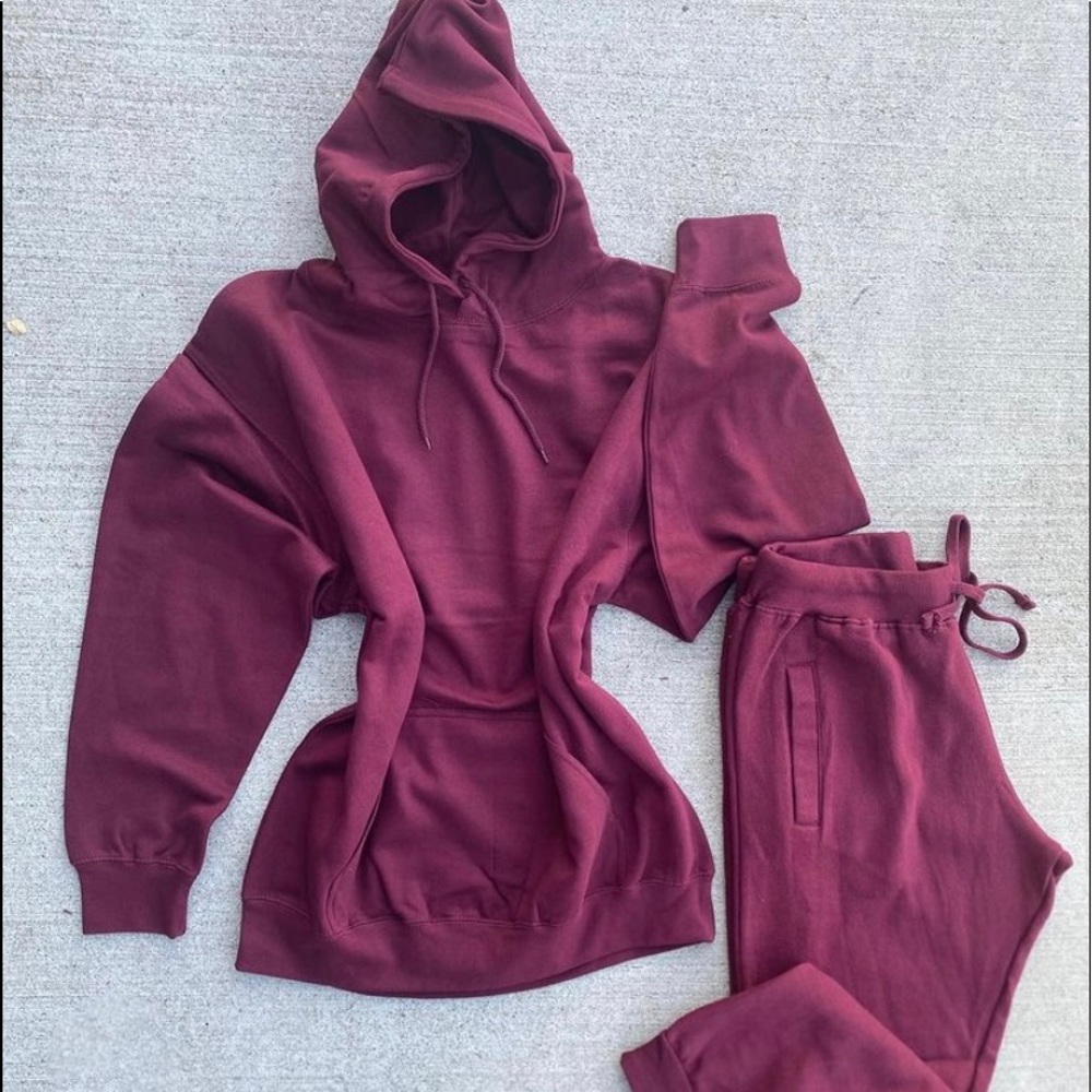 Burgundy hoodie set